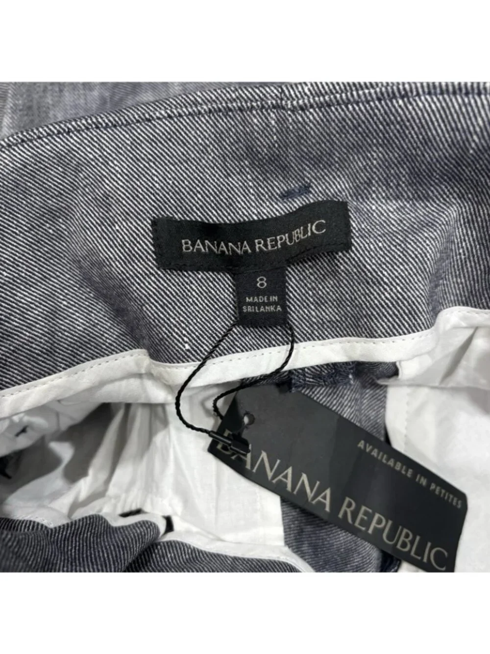 Banana Republic High Waisted Linen Blend Pleated Belted Troucers Blue Size 8